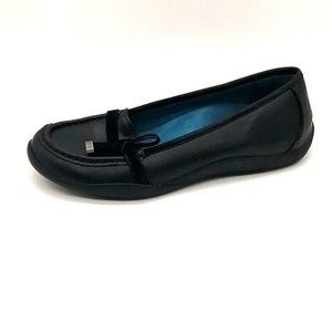 Orthaheel‎ Womens Loafers Mae Black Faux Leather Slip On Round Toe Flat Heel 6